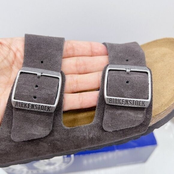 Birkenstock Arizona Soft Footbed Velvet Gray Suede EU 43 Men US 10- 10.5 Regular - Picture 4 of 10